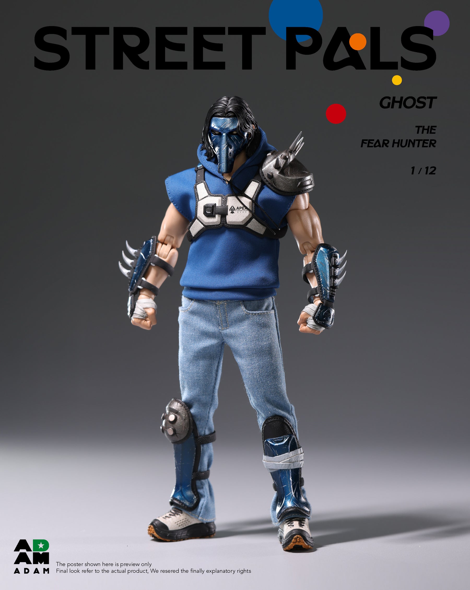 Presale ADAM ADS-001 1/12 Street Pals Ghost The Fear Hunter Action Figure Model