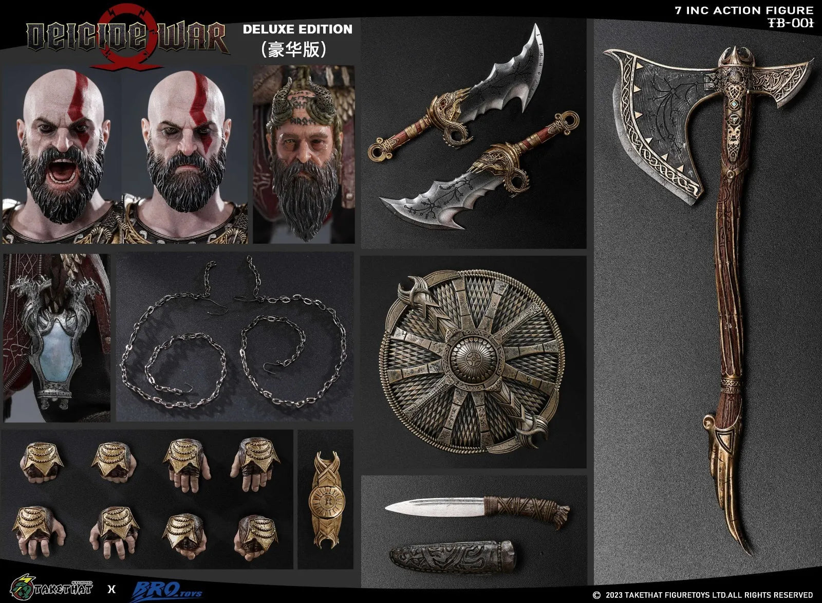 TAKETHAT TB001 1/12 DEICIDE WAR Kratos 7" Male Action Figure Model Deluxe Ver.