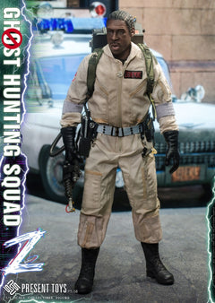 PRESENT TOYS PT-sp58 1/6 Ghost Hunting Squad Zeddemore modelo de figura de acción masculina
