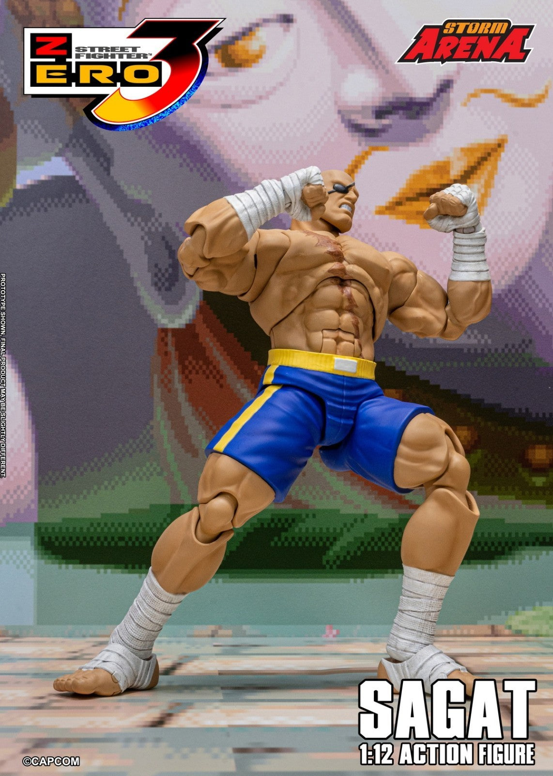 Storm Toys SFSA03 1/12 Street Fighter ZERO 3 SAGAT STORM ARENA Action Figure