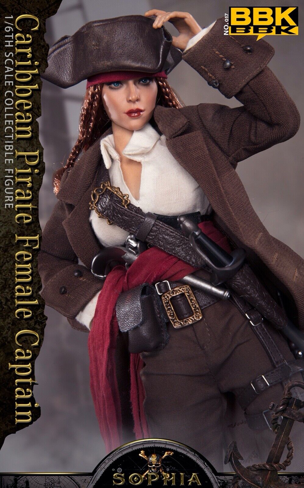 BBK BBK017 1/6 Caribbean Pirate Sophia Female Captain 12" Action Figure Model