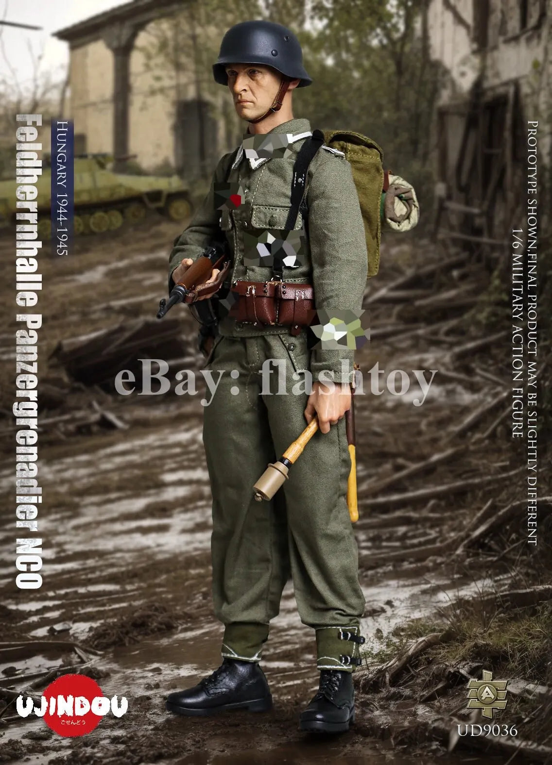UJINDOU UD9036 1/6 WWII Feldherrnhalle Panzergrenadier NCO Hungary Action Figure