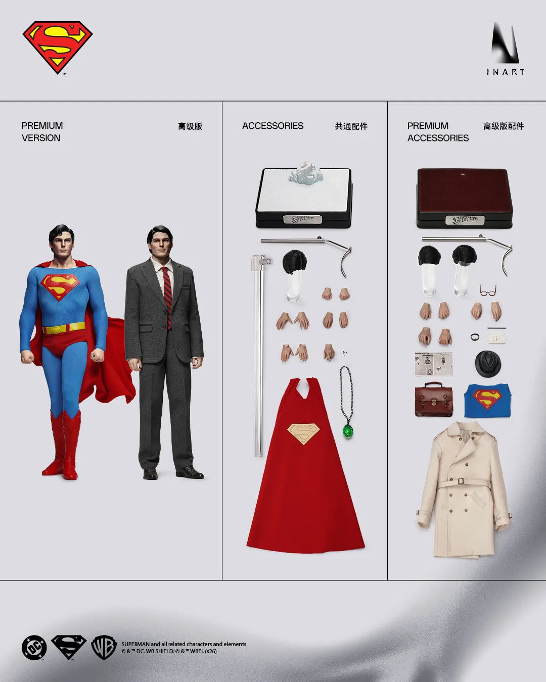 Presale INART PtA035D1 1/6 Superman 1978 Clark Kent Action Figure Model Deluxe