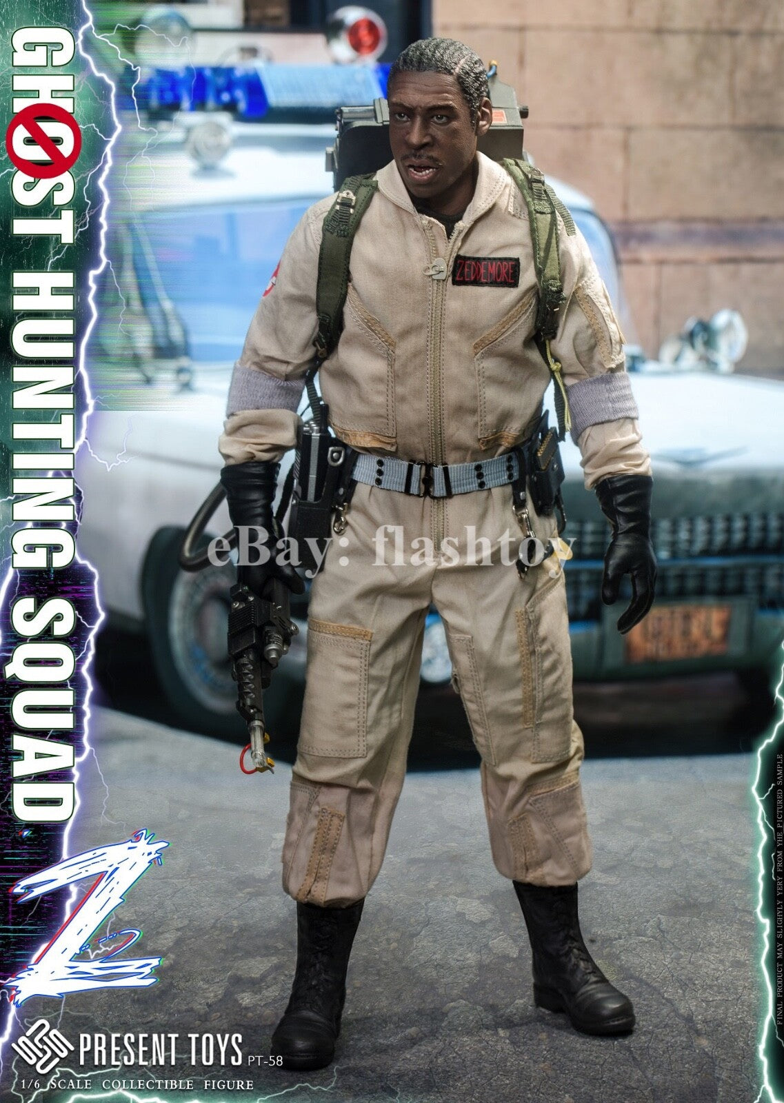 PRESENT TOYS PT-sp58 1/6 Ghost Hunting Squad Zeddemore 12" Action Figure Model