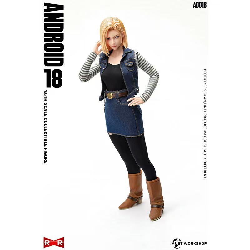 Presale MUST WORKSHOP AD018 1/6 Cyborg Blonde Female Warrior Dragon Ball Android 18