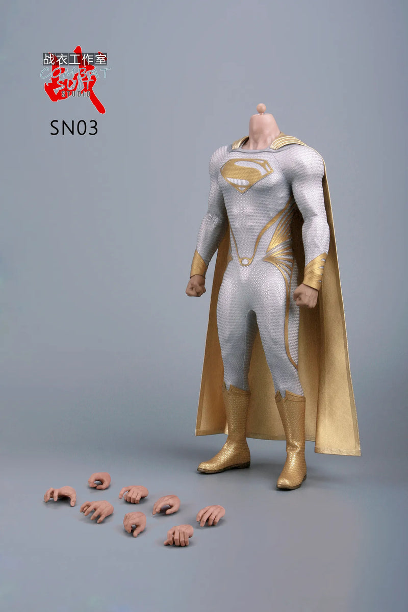 Combat Suit Studio SN03 1/6 White Gold Super Man Suit Set for Jor-El