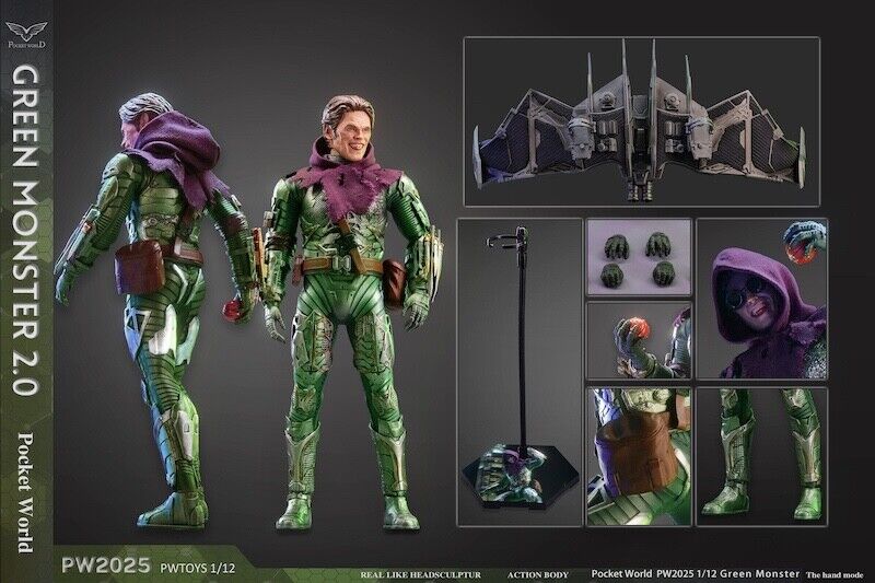 PWTOYS PW2025 1/12 Norman Osborn Green Goblin 6" Male Action Figure Model Toy