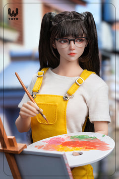 Presale W TOYS 1/12 Female Girl Artist Painter Twin Ponytails Action Figure Toy