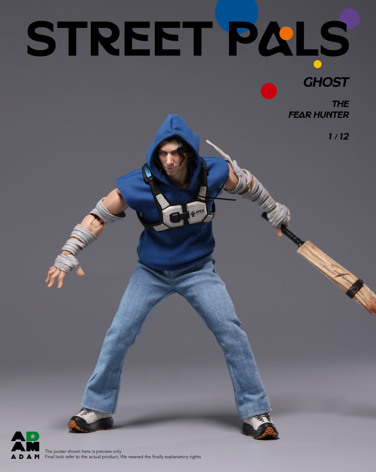 Presale ADAM ADS-001 1/12 Street Pals Ghost The Fear Hunter Action Figure Model