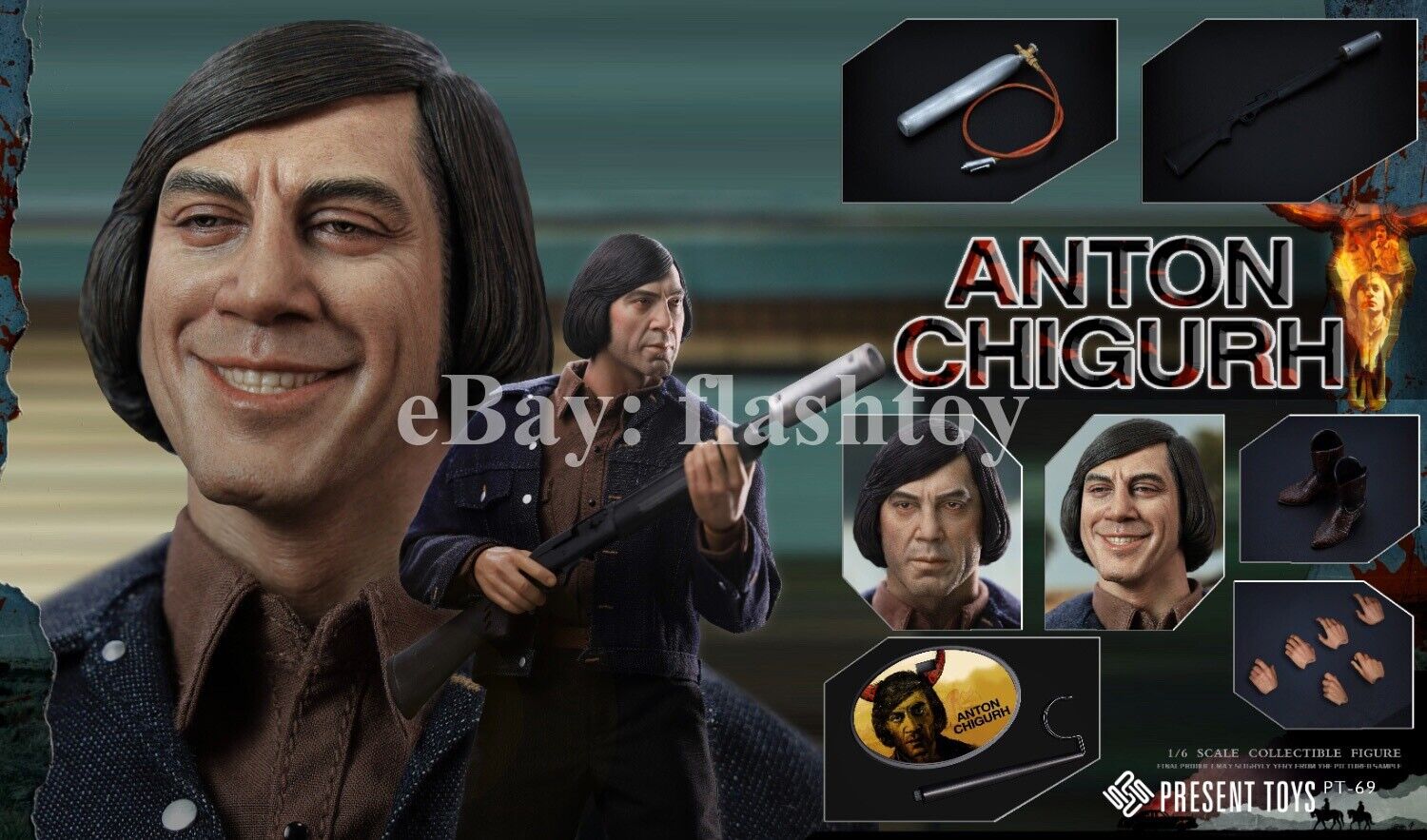 PRESENT TOYS PT-sp69 1/6 Anton Chigurh Collectible Male Action Figure Model Toy