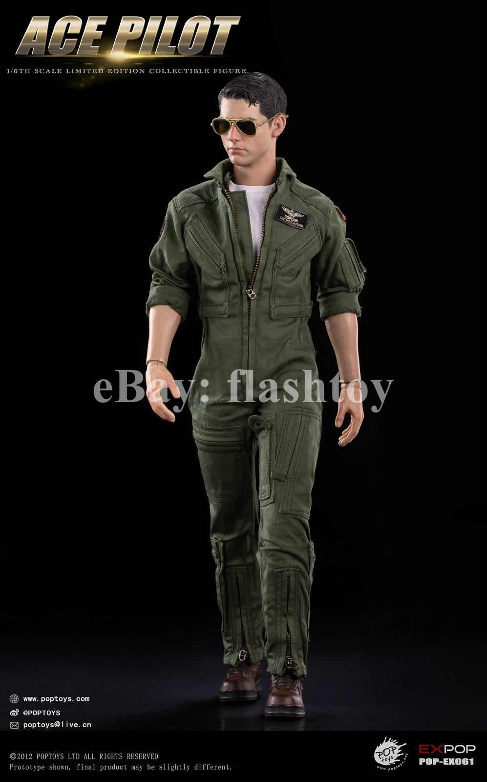 Preventa POPTOYS EX061 1/6 ACE Pilot Mitchell The Gun figura de acción Flying Suit