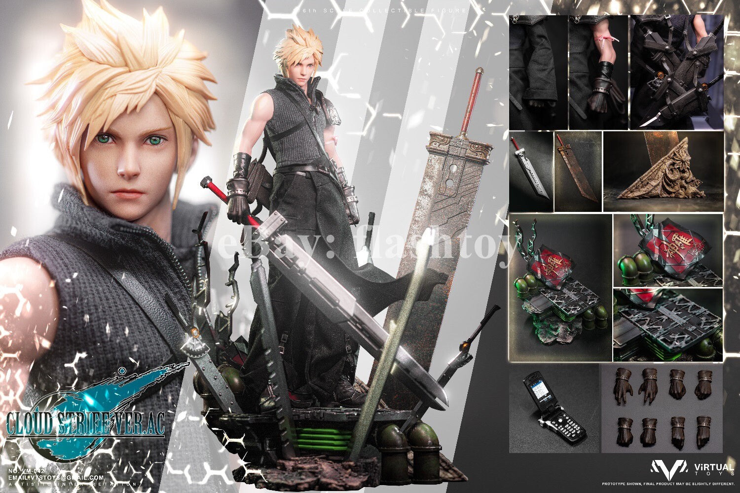 VTSTOYS VM-042B 1/6 Fantasy Former 1st Class Soldier Cloud Strife Action Figure