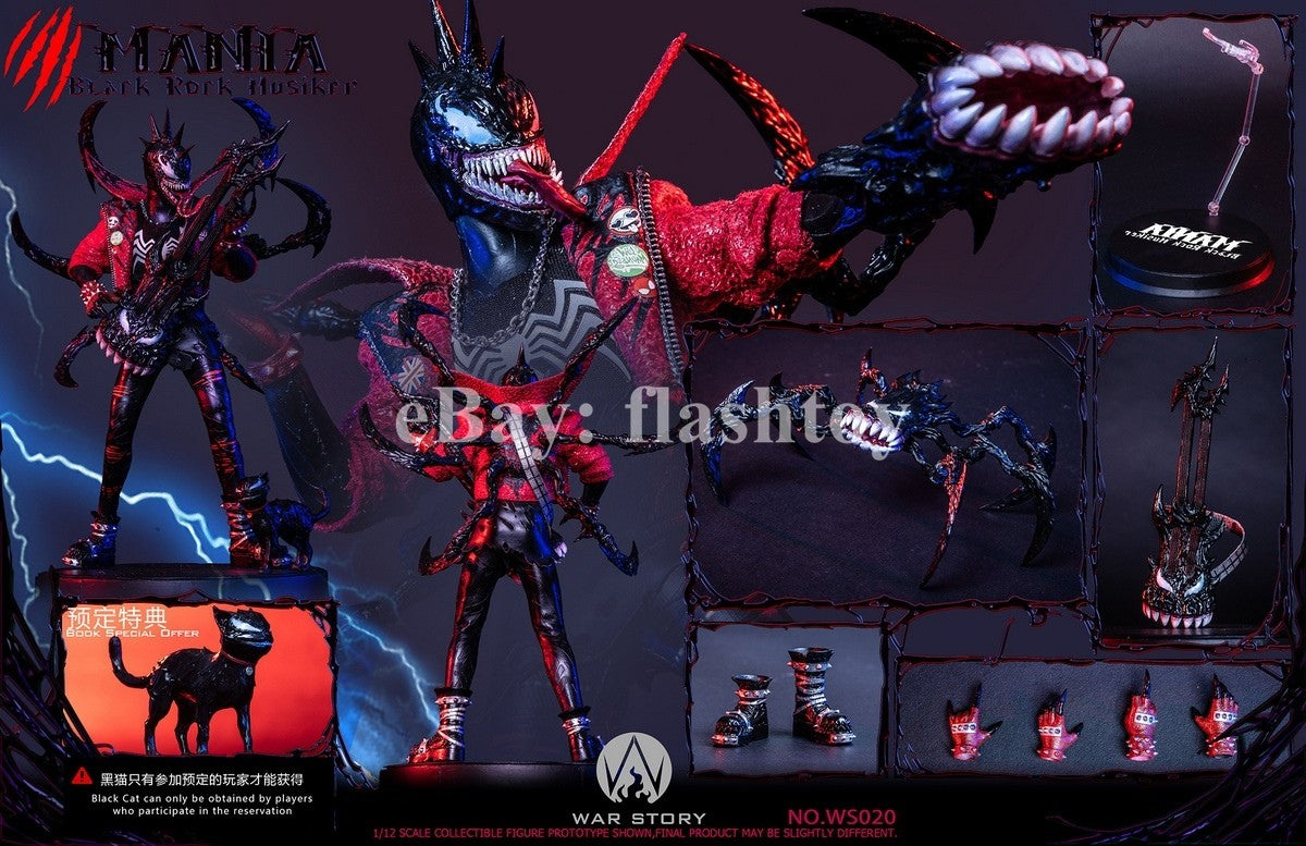 Presale War Story WS020 1/12 Black Rock Musician Mania Action Figure Model Toy