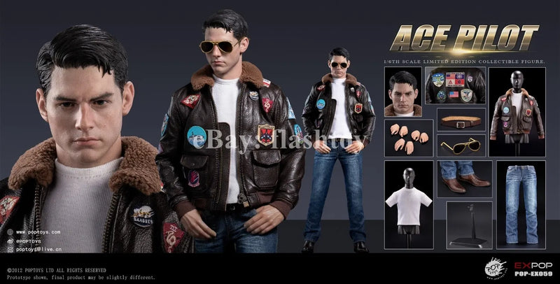 Presale POPTOYS EX059 1/6 ACE Pilot Mitchell The Gun Action Figure Jacket Ver.
