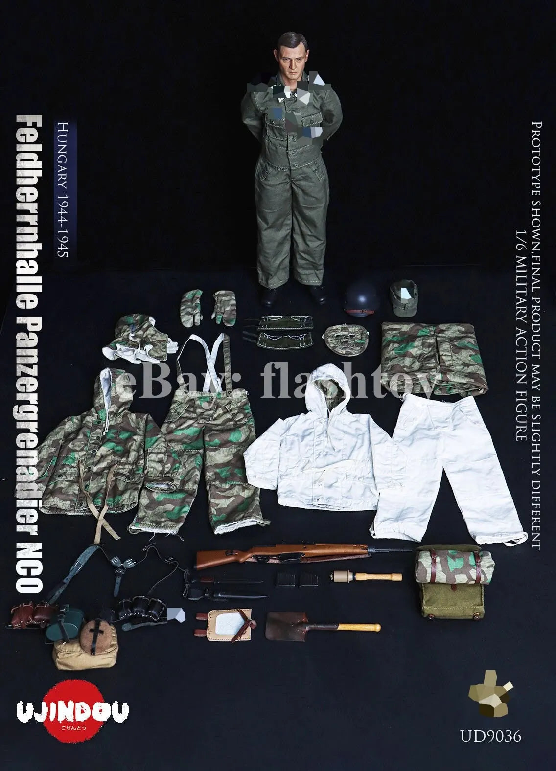 UJINDOU UD9036 1/6 WWII Feldherrnhalle Panzergrenadier NCO Hungary Action Figure
