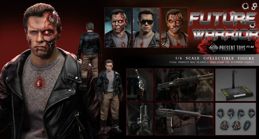 PRESENT TOYS PT-sp80 1/6 Future Warrior T800 Arnold figura de acción masculina de colección