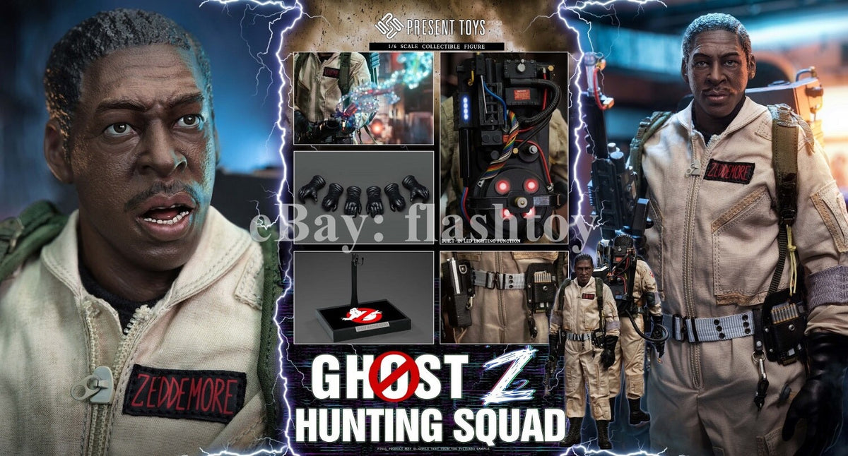 PRESENT TOYS PT-sp58 1/6 Ghost Hunting Squad Zeddemore 12" Action Figure Model