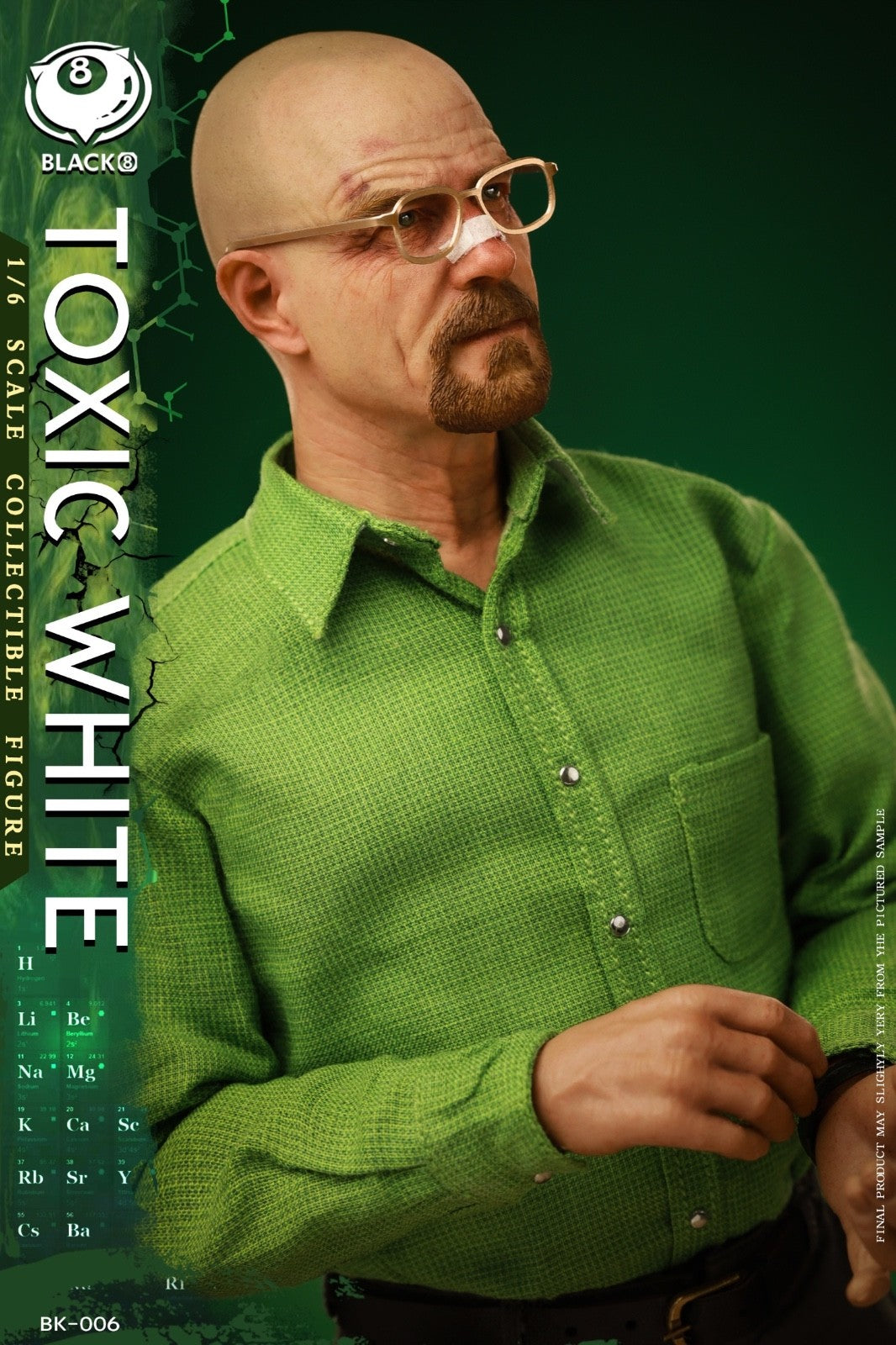 Black 8 Toys BK-006 1/6 Breaking Toxic Mr.White The Bad modelo de figura de acción