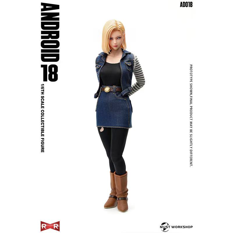 Presale MUST WORKSHOP AD018 1/6 Cyborg Blonde Female Warrior Dragon Ball Android 18