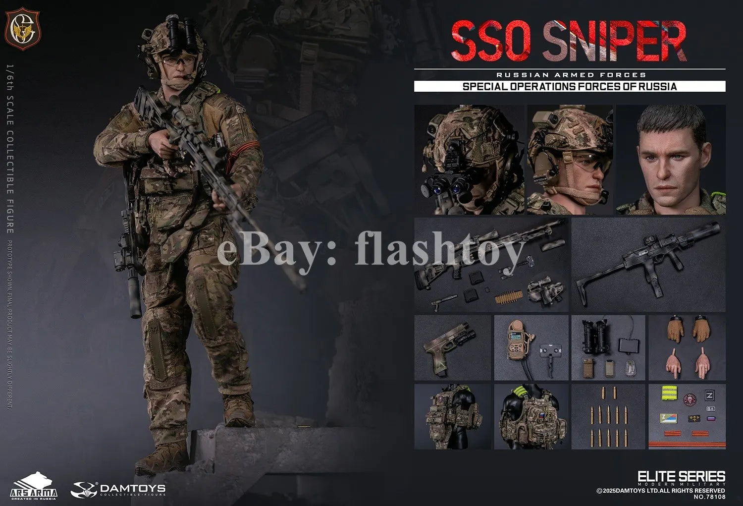 Presale DAMTOYS 78108 1/6 Special Operations Forces of Russia SSO Sniper Model