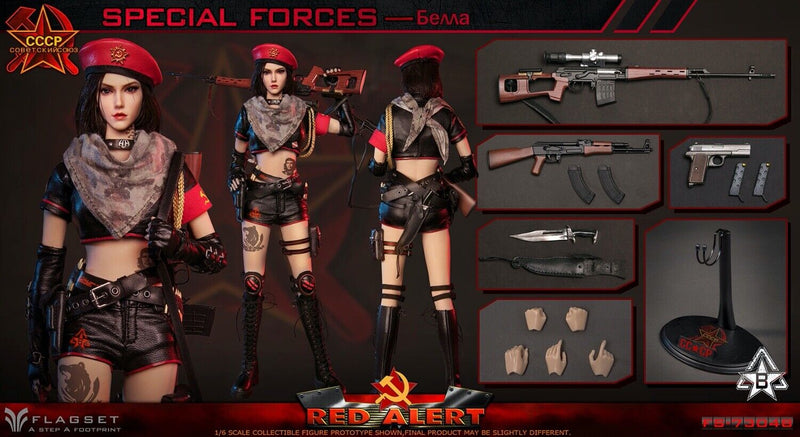FLAGSET FS73048B 1/6 Red Alert Mobilize Troops Sniper Female Action Figure Model