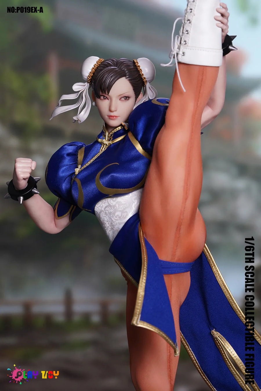 Preventa PLAY TOY P019EX-A 1/6 Street Fighter Chun-Li figura de acción Blue Ver.