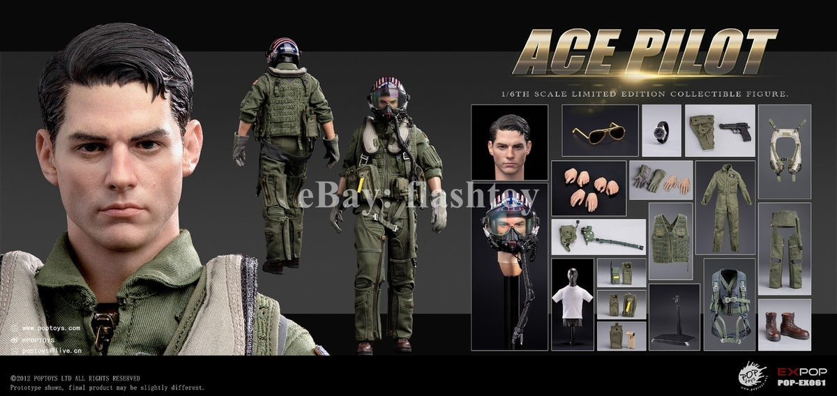 Preventa POPTOYS EX061 1/6 ACE Pilot Mitchell The Gun figura de acción Flying Suit