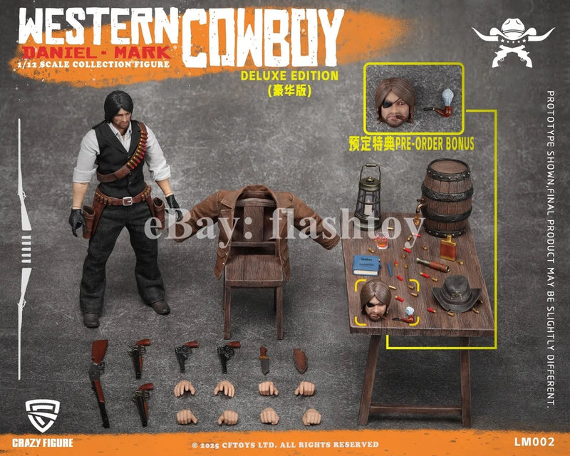 Presale CRAZY FIGURE LM002 1/12 Western Cowboy Daniel Mark Action Figure Deluxe