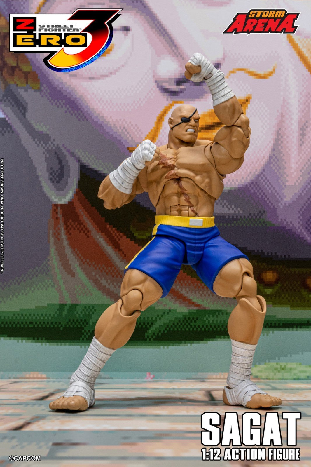 Storm Toys SFSA03 1/12 Street Fighter ZERO 3 SAGAT STORM ARENA Action Figure