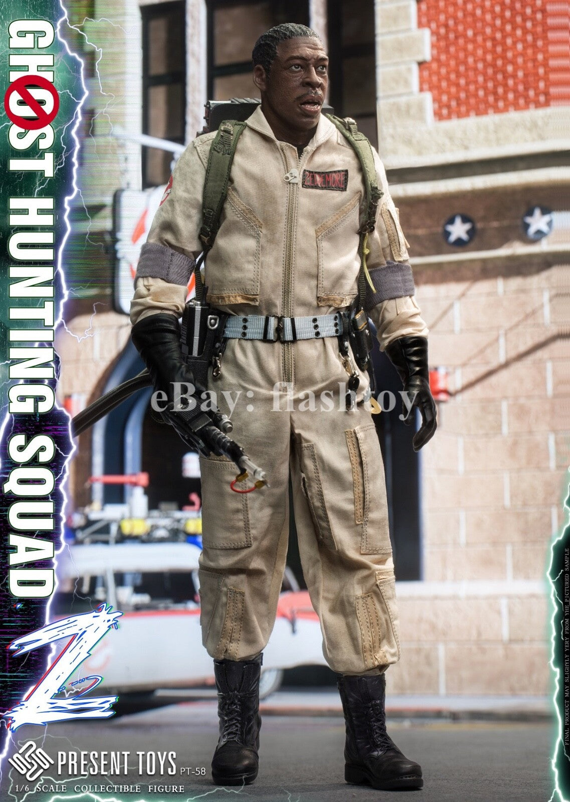 PRESENT TOYS PT-sp58 1/6 Ghost Hunting Squad Zeddemore 12" Action Figure Model