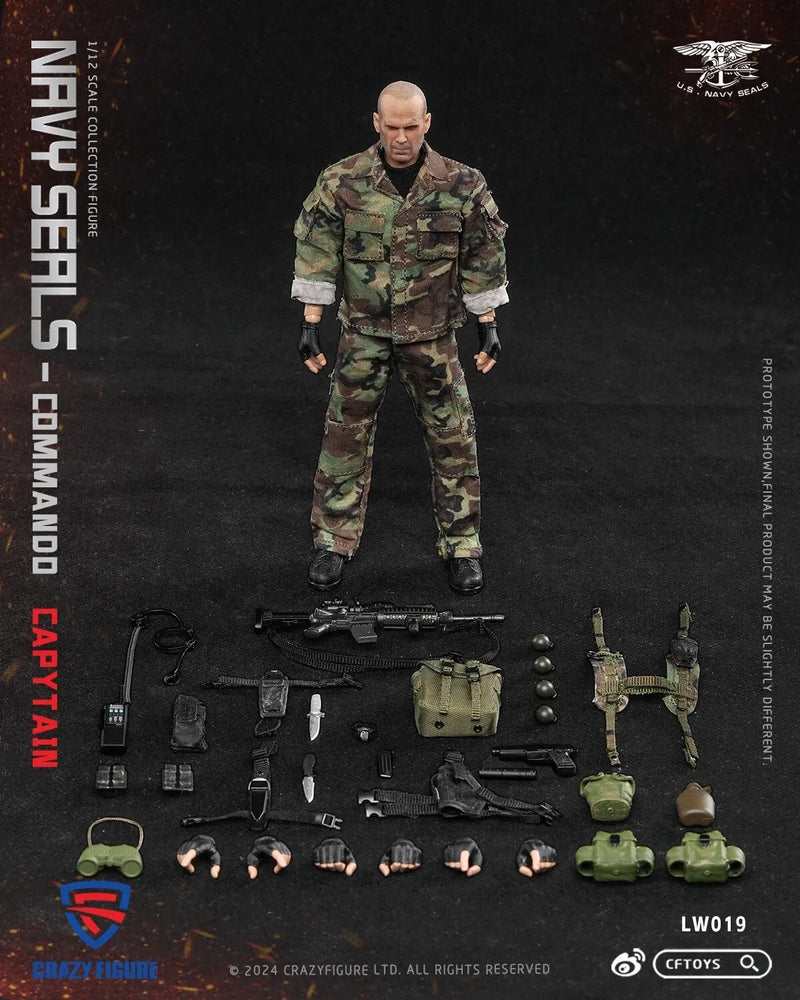 CFTOYS LW019 1/12 SEAL Special Assault Team Captain Male Action Figure Model Toy