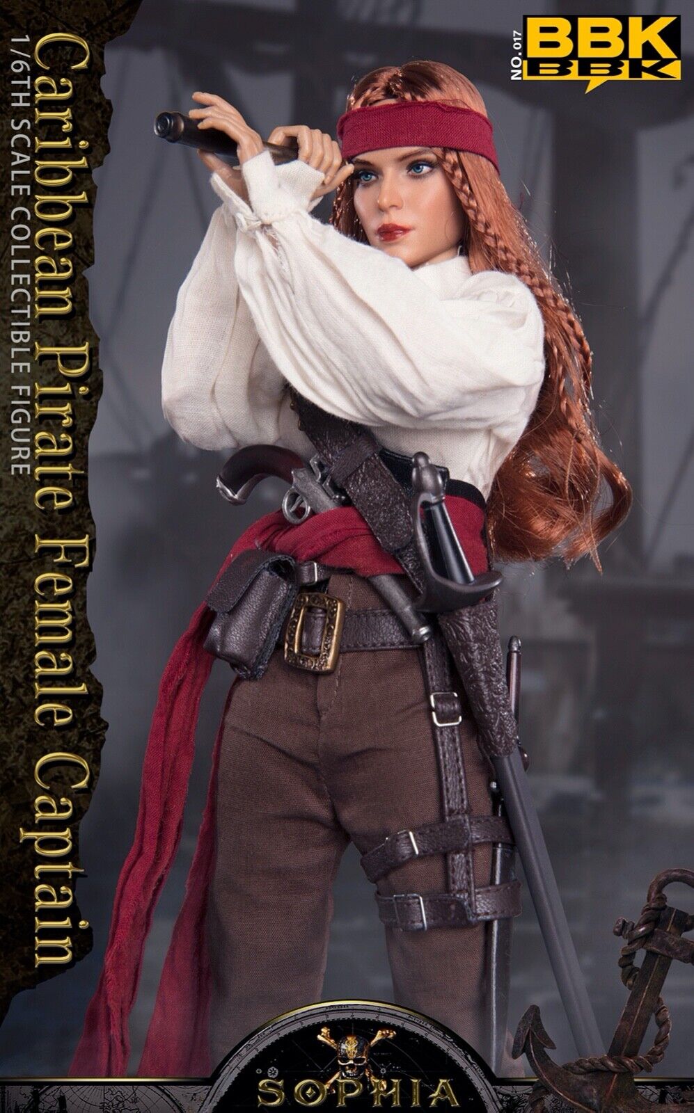 BBK BBK017 1/6 Caribbean Pirate Sophia Female Captain 12" Action Figure Model