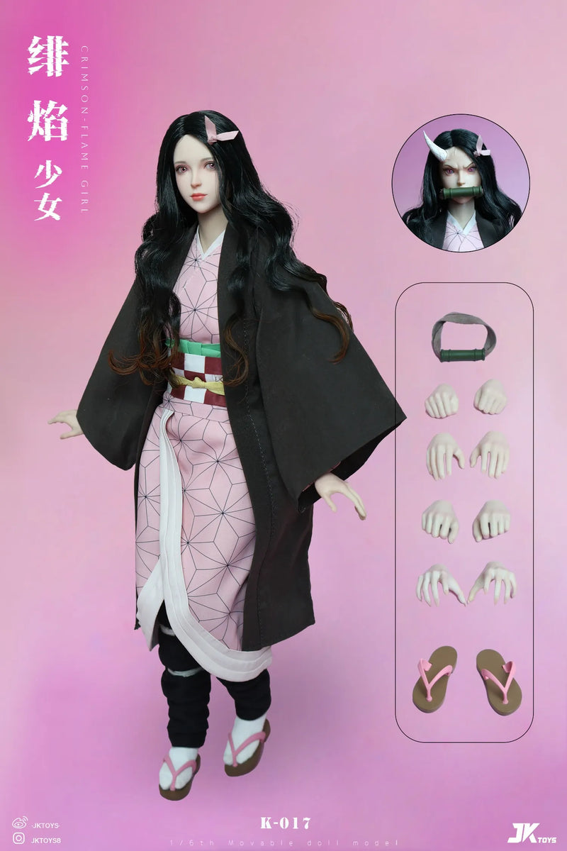 Presale JKTOYS K-017 1/6 Demon Kamado Nezuko Slayer Cosplay Action Figure Model