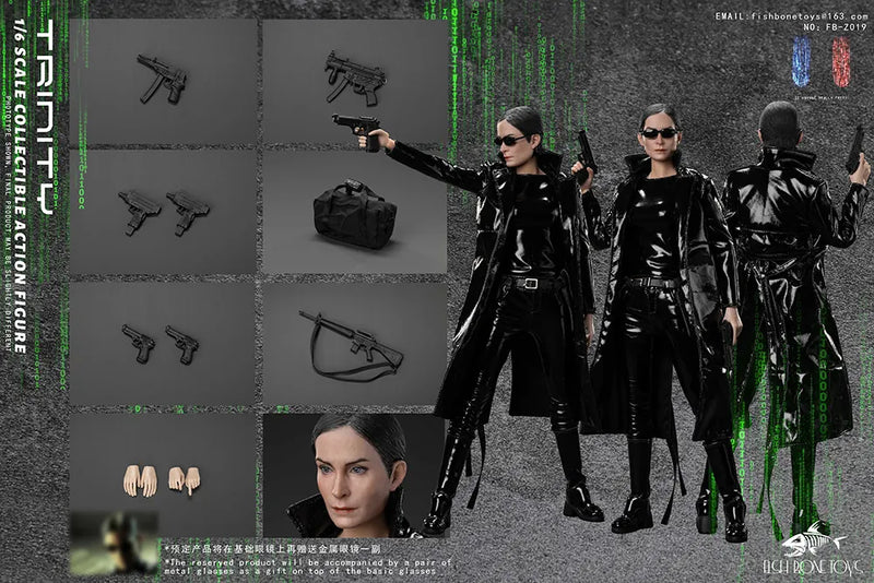 FISH BONETOYS FB-Z019 1/6 The Matrix Trinity 12" Female Action Figure Model Toy