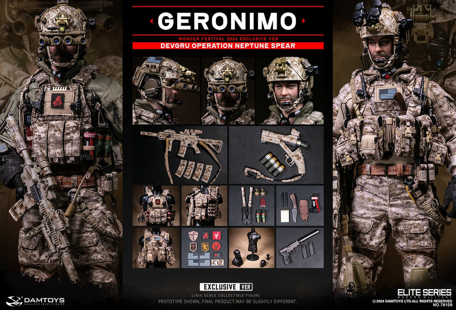 DAMTOYS 78106 1/6 DEVGRU Operation Neptune Spear GERONIMO Action Figure Model