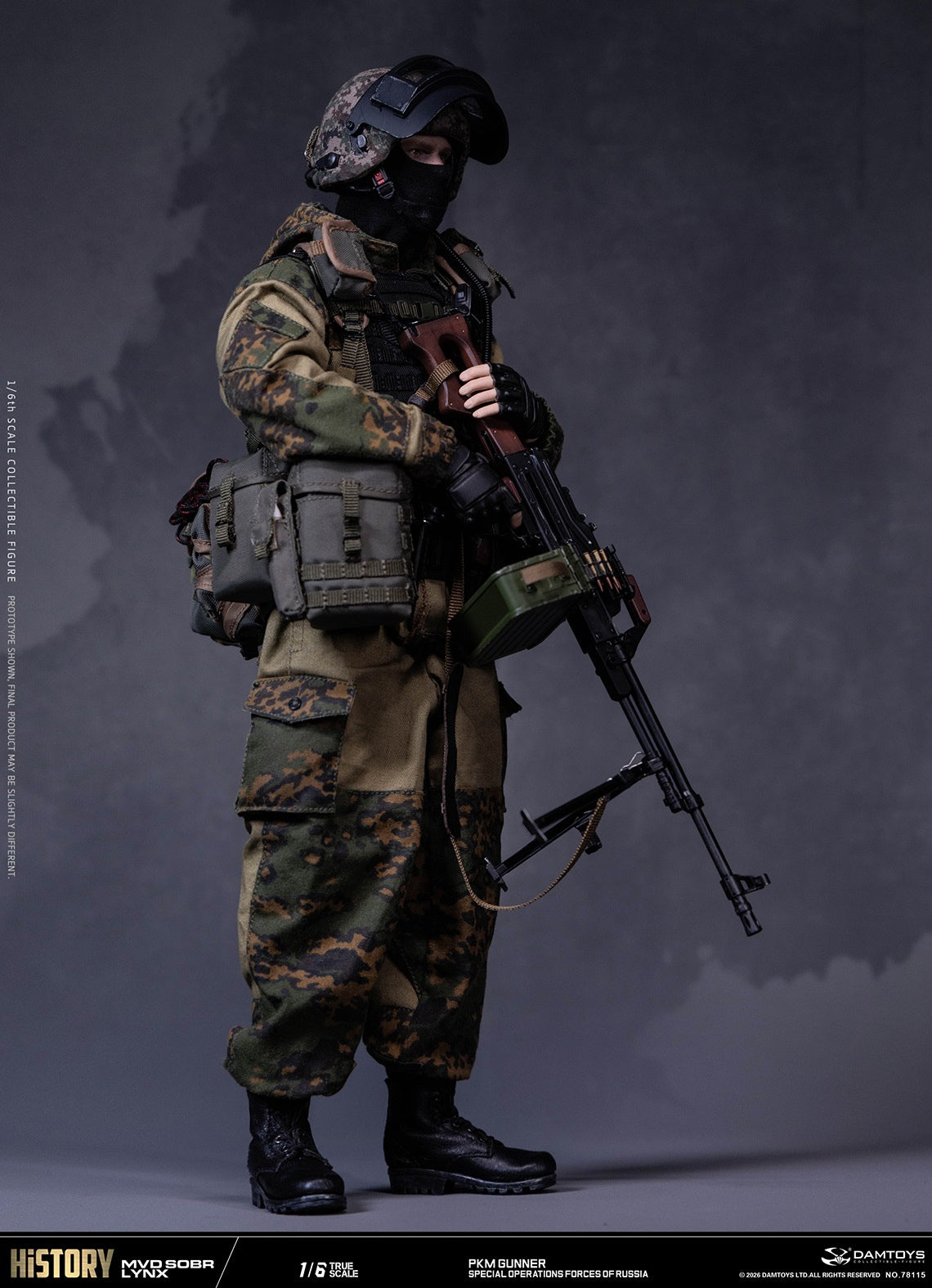 Vorverkauf DAMTOYS 78115 1/6 Russische Spezialeinheit MWD SOBR Luchs PKM Schütze Actionfigur