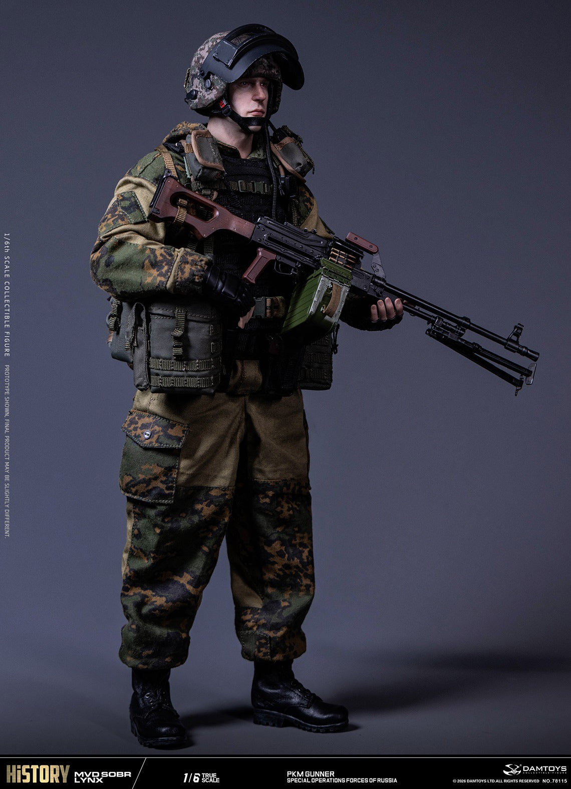 Vorverkauf DAMTOYS 78115 1/6 Russische Spezialeinheit MWD SOBR Luchs PKM Schütze Actionfigur