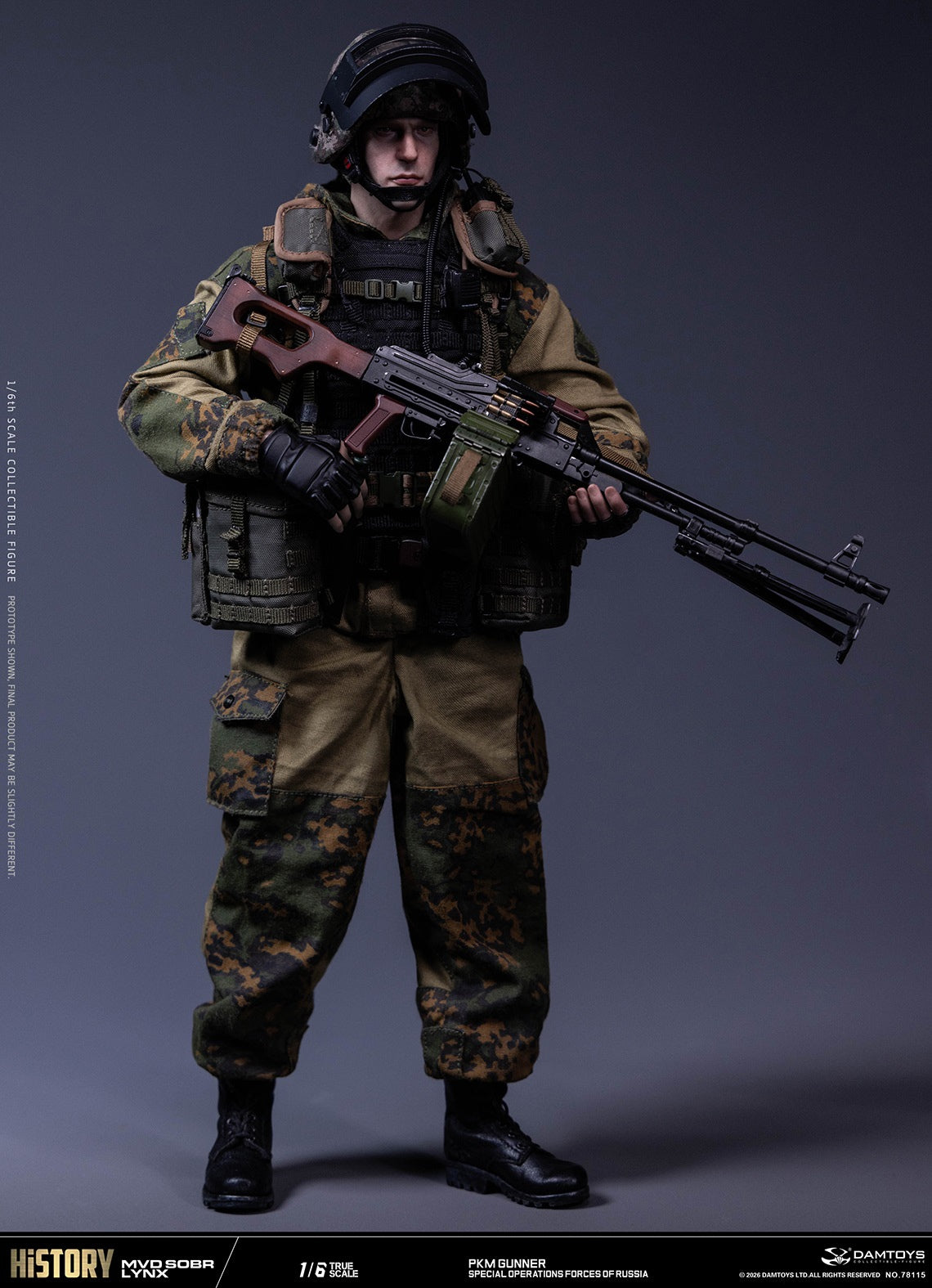 Vorverkauf DAMTOYS 78115 1/6 Russische Spezialeinheit MWD SOBR Luchs PKM Schütze Actionfigur