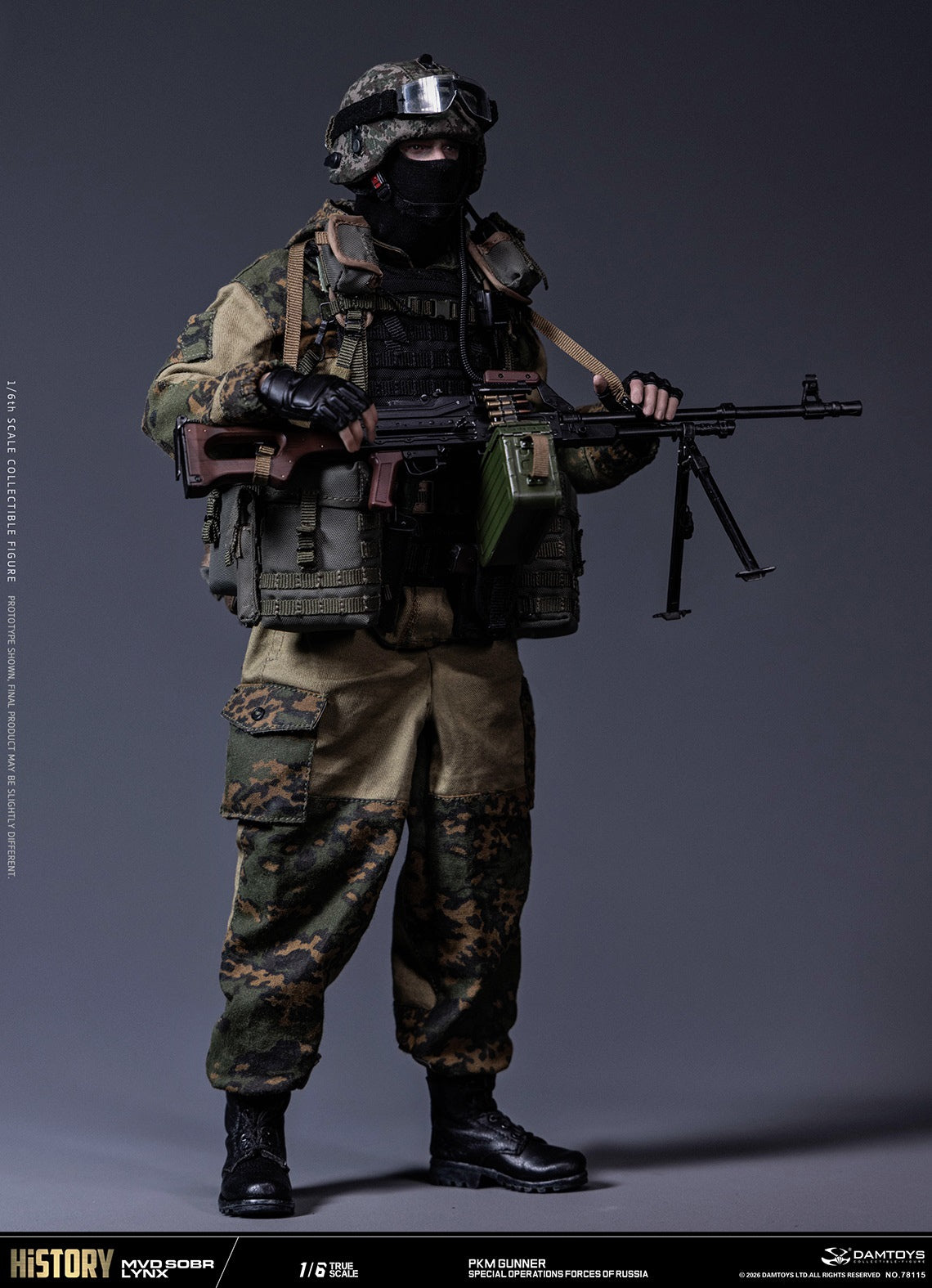 Vorverkauf DAMTOYS 78115 1/6 Russische Spezialeinheit MWD SOBR Luchs PKM Schütze Actionfigur
