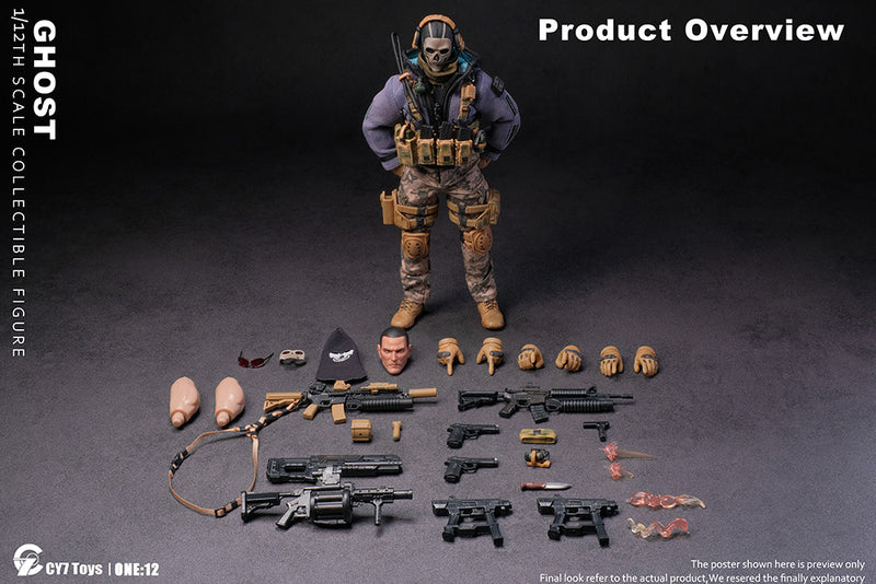 CY7-TOYS 1/12 The Ghost Male Soldier 6" Collectible Action Figure Model