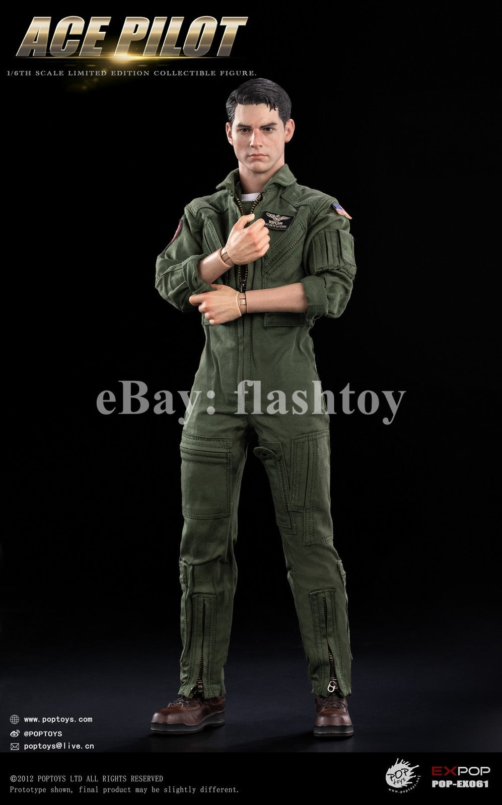 Preventa POPTOYS EX061 1/6 ACE Pilot Mitchell The Gun figura de acción Flying Suit