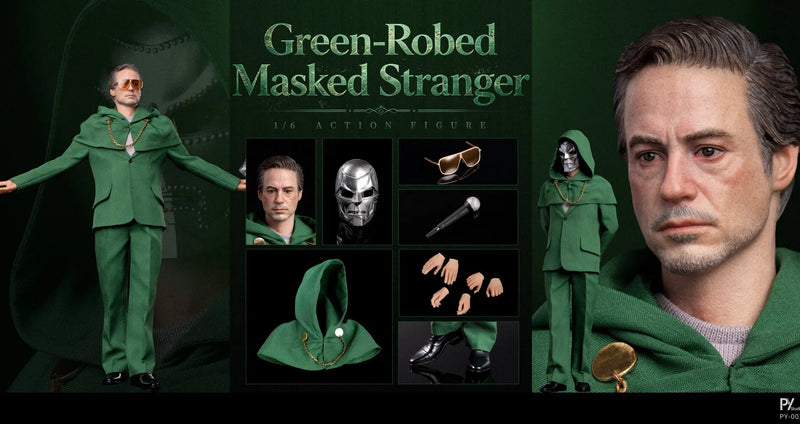 Presale PY STUDIO PY-003 1/6 Green Robed Masked Stranger Action Figure Model Toy