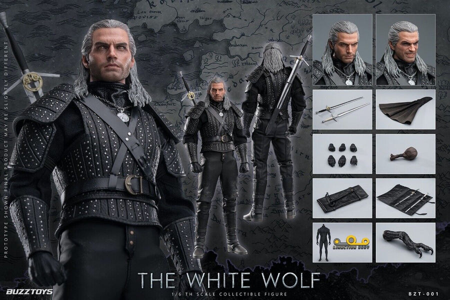 BUZZTOYS BUZ001 1/6 The Witcher The White Wolf Geralt Henry figura de acción