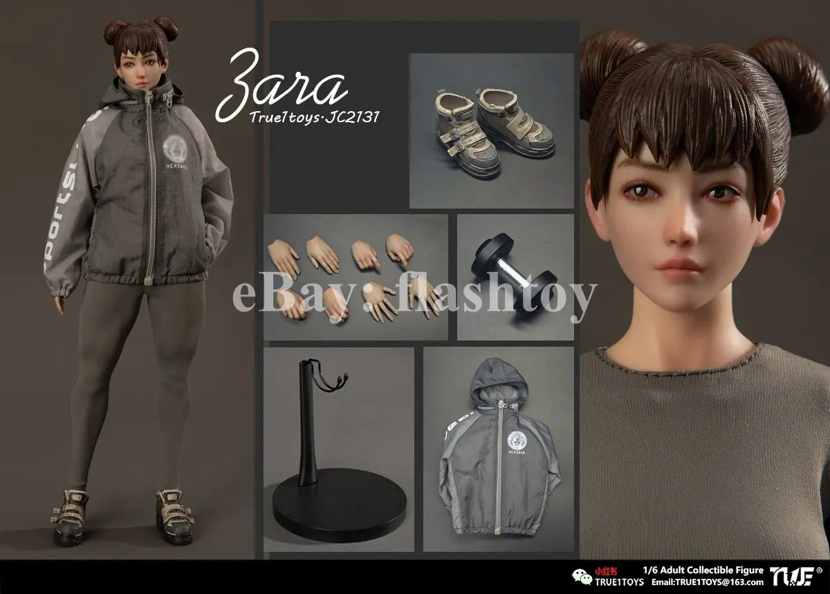 Presale True1Toys JC2131 1/6 Sporty Girl ZARA Action Figure Model Brown Hair Ver