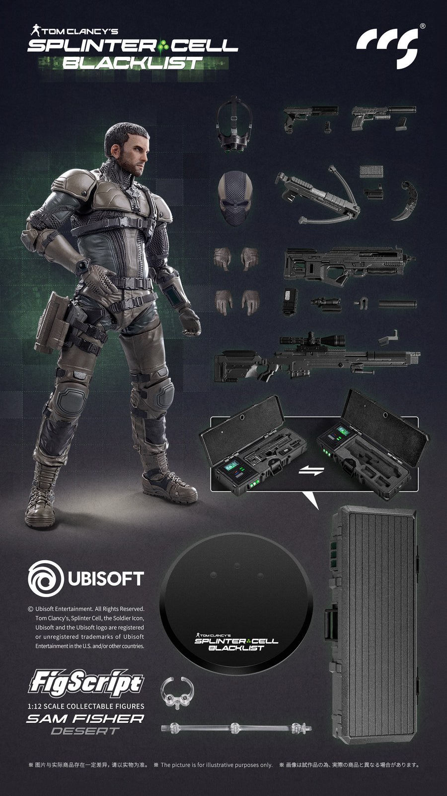 Preventa CCS TOYS FigScript 1/12 Sam Fisher Desert figura de acción de colección de colección