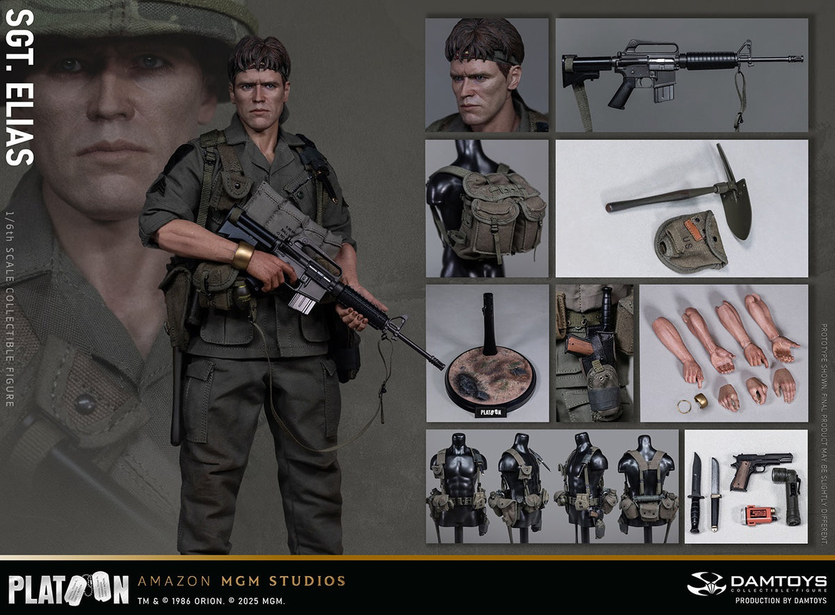 Presale DAMTOYS DMS047 1/6 Platoon Sergeant Elias 12" Male Action Figure Model
