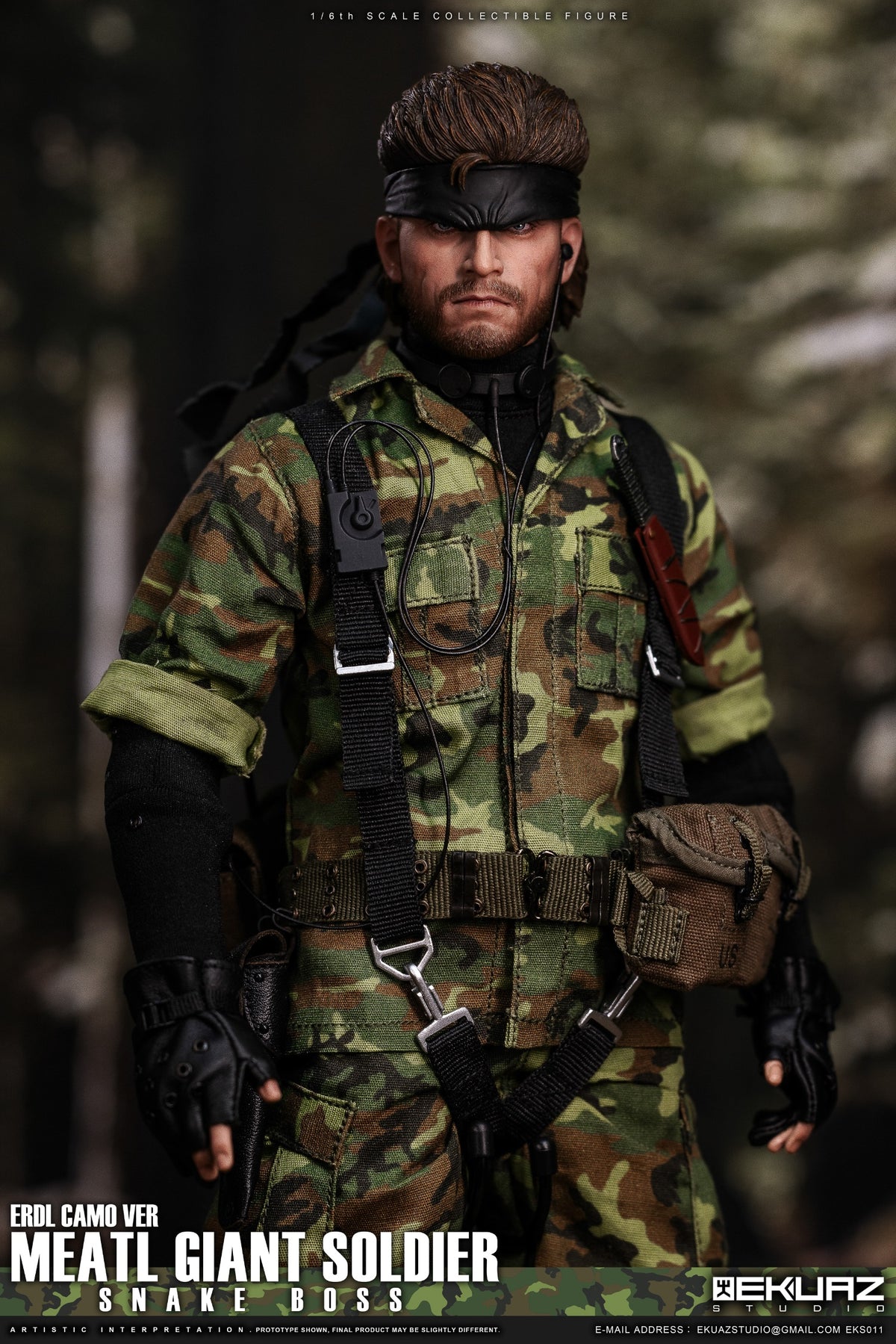 EKUAZ STUDIO EKS011 1/6 Metal Shadow Gear Solid Snake Action Figure Erdl Camo