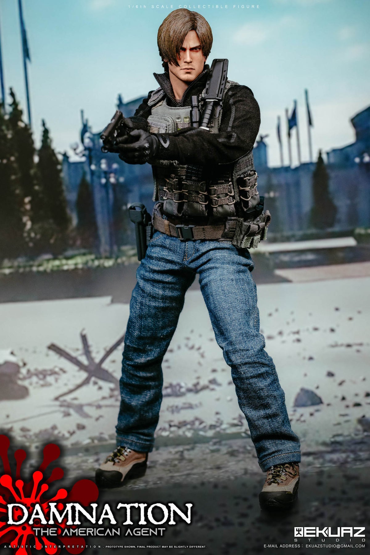 EKUAZ STUDIO EKS09 1/6 Damnation The American Agent Resident Zombie Evil Crisis Leon