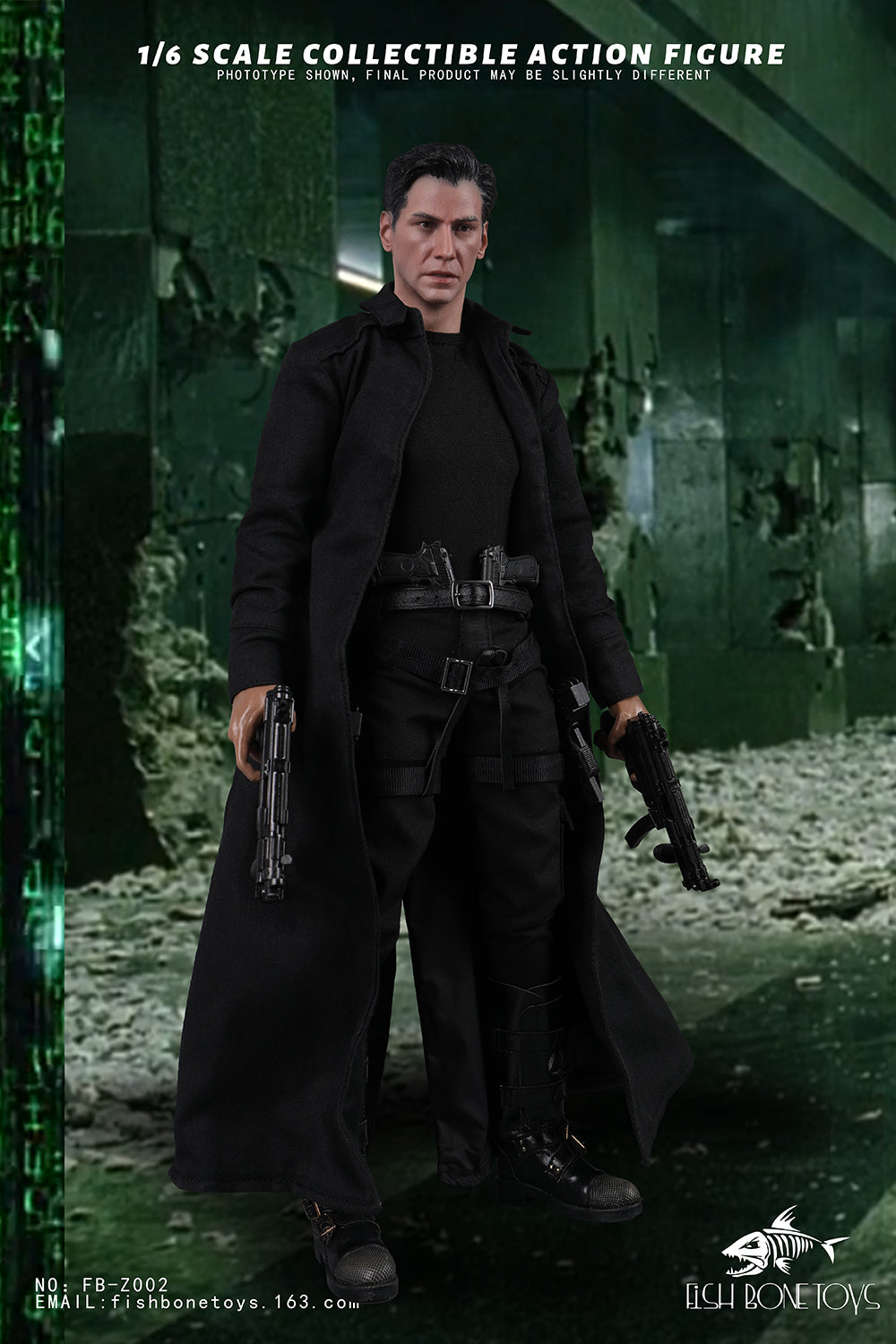 Presale FISH BONETOYS FB-Z002 1/6 The Matrix Neo Reeves 12" Male Action Figure