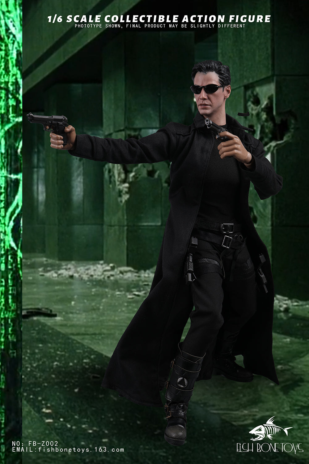 Presale FISH BONETOYS FB-Z002 1/6 The Matrix Neo Reeves 12" Male Action Figure
